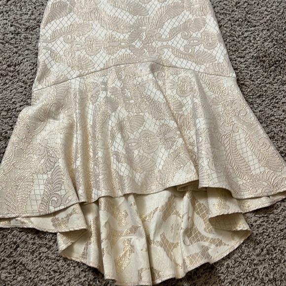 Belle Badgley Mischka Cream Gold Sleeveless Embroidered Lace Style Dress… - Picture 4 of 15